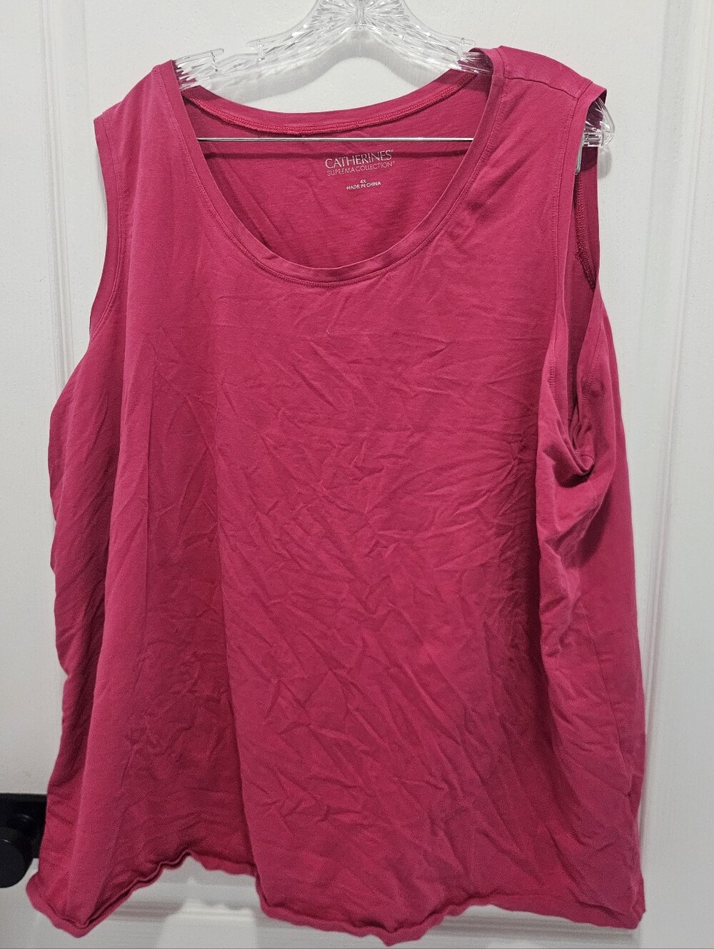 Catherines Suprema Cotton Tank Yop Sleeveless 4xl Pink